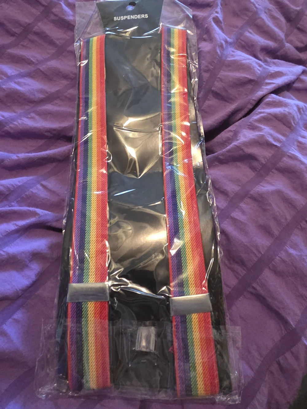 Rainbow Stripe Suspenders for Women - Vibrant Multicolor